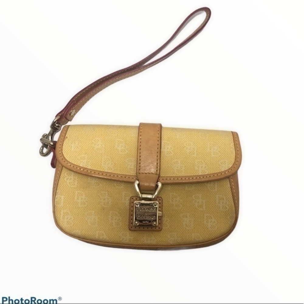 Dooney & Bourke yellow signature wristlet bag